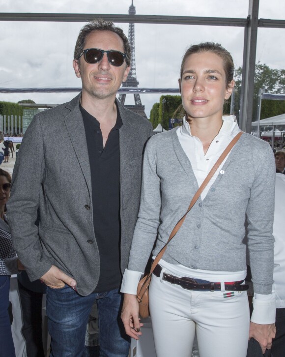 Exclusif - Gad Elmaleh et Charlotte Casiraghi, au Champ de Mars à Paris le 5 juillet 2014.