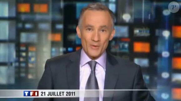 Gilles Bouleau, le 21 juillet 2011, à l'animation du JT de 20 heures de TF1.