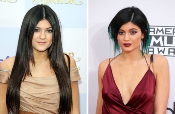 Kylie Jenner a bien changé. La jeune femme en 2011 à gauche, en 2014 à droite, est la cible des rumeurs les plus folles concernant sa nouvelle apparence