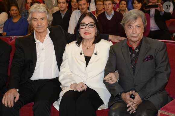 Exclusif - Daniel Guichard, Nana Mouskouri et Hervé Vilard - Enregistrement de l'émission "Vivement Dimanche" à Paris le 26 novembre 2014.