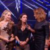 Adeline Blondieau et Bénédicte Delmas sont venues encourager Tonya Kinzinger dans Danse avec les stars 5 sur TF1. Octobre 2014.