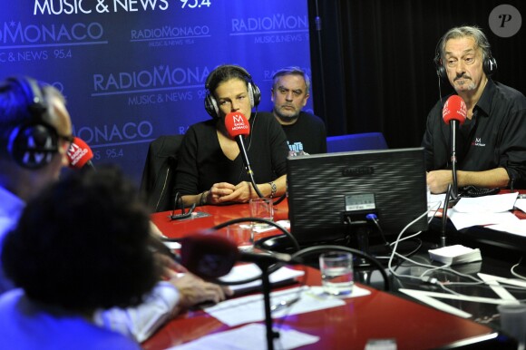 Exclusif - La Princesse Stéphanie est, comme tous les mois, sur l'antenne de Radio Monaco, pour animer "Jingle Fight", la seule émission dont le sujet est le SIDA. Autour des animateurs de la station, le docteur Tailland, vice président le Fight Aids, Hervé Aeschbach, le coordinateur de l'association et la Princesse abordent tous les sujets, de la prévention aux traitements, ou aux opérations menées en Principauté par les bénévoles. Ce 27 novembre 2014, la Princesse fête les 10 ans de Fight Aids. Ils ont reçu les éléves du lycée hotelier monégasque qui ont posé en direct bon nombre de questions autour du Sida. Exclusive - For Germany call for price - No Tabloids - No Web No Blog - Princess Stephanie of Monacco host, once a month, a radio show 'Jungle Fight' for her association 'FIGHT AIDS' on Radio Monaco. This is the 6th season of the radio show and the 10th Anniversary of Fight Aids Monaco, at Radio Monaco studio in Monaco, on November 27, 2014. During the radio show 'Jungle Fight', the Princess and radio hosts talk about AIDS and receive guests, (personalities but also youngs or students). Students of technical and cooking school of Monaco participate for the show. Princess Stephanie is the President of 'Fight Aids Monaco', the association trys to find a lot of things to earn money to support the research against aids or to help Aids patients.27/11/2014 - MONACO