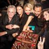 Peter Stringellow, sa femme Bella et quelques amis - Inauguration du nouveau Stringfellows à l'occasion de l'anniversaire de Muratt Atik à Paris le 27 novembre 2014.