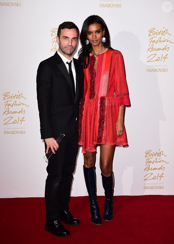 Nicolas Ghesquière et Liya Kebede assistent aux British Fashion Awards 2014 au London Coliseum. Londres, le 1er décembre 2014.