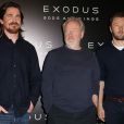 Christian Bale, Ridley Scott et Joel Edgerton lors du photocall du film "Exodus : Gods and Kings" à Paris, le 2 décembre 2014.