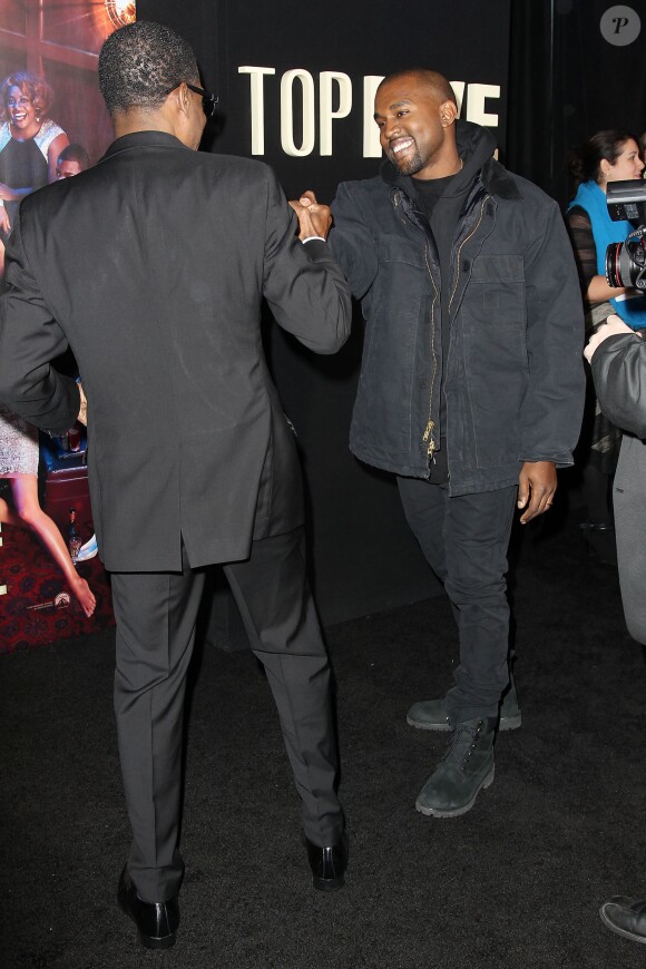 Chris Rock et Kanye West assistent à l'avant-première du film Top Five à New York. Le 3 décembre 2014.