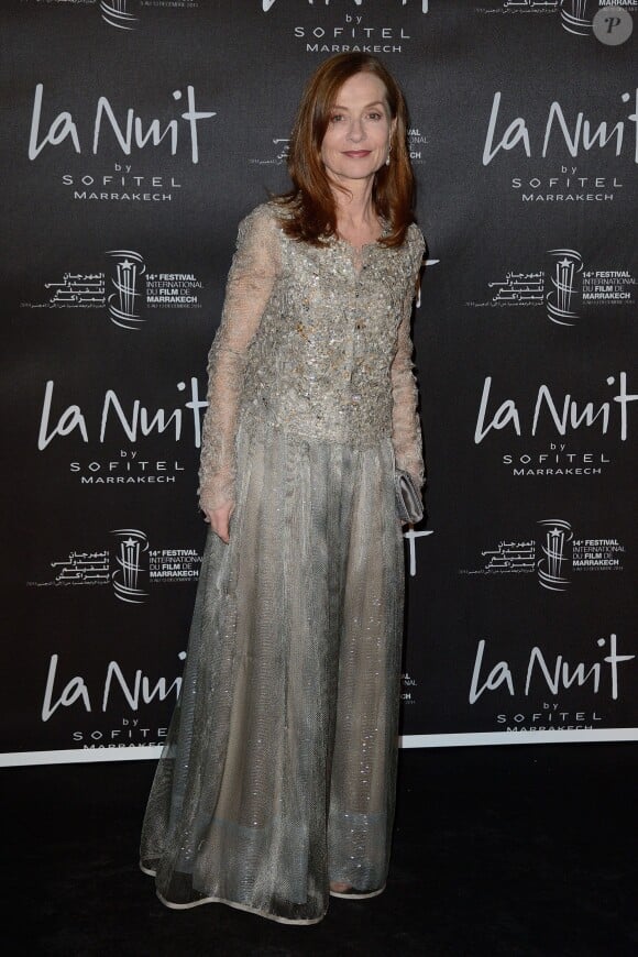 Isabelle Huppert lors de la soirée Sofitel pour l'ouverture du 14ème festival international de Marrakech au Maroc le 5 décembre 2014. 