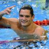Florent Manaudou lors des Championnats d'Europe au Velodrom de Berlin, le 24 août 2014