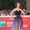 Lily Collins porte une robe haute couture Elie Saab (collection printemps-été 2014) au festival de Rome. Le 19 octobre 2014.