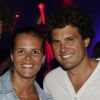 Laure Manaudou avec son nouveau compagnon Benoît Moussilmani, champion de windsurf, et son frère jumeau Sylvain au concert de Sébastien Tellier à la Villa Schweppes durant le Festival de Cannes le 16 mai 2014.