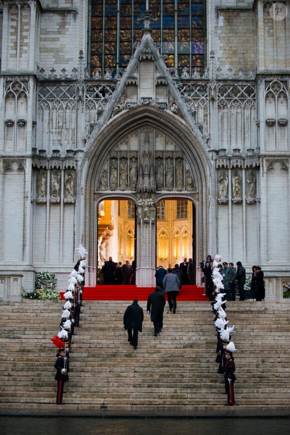 Illustration - Obsèques de la reine Fabiola de Belgique en la cathédrale des Saints Michel et Gudule à Bruxelles. Le 12 décembre 2014.