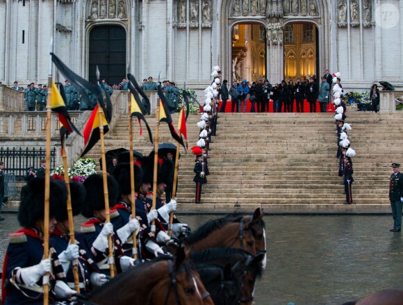 Illustration - Obsèques de la reine Fabiola de Belgique en la cathédrale des Saints Michel et Gudule à Bruxelles. Le 12 décembre 2014.