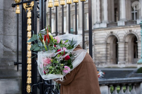 La dépouille mortelle de la Reine Fabiola de Belgique, visible au Palais Royal de Bruxelles, pour la population qui souhaite lui rendre un dernier hommage. Belgique, Bruxelles, 10 décembre 2014.