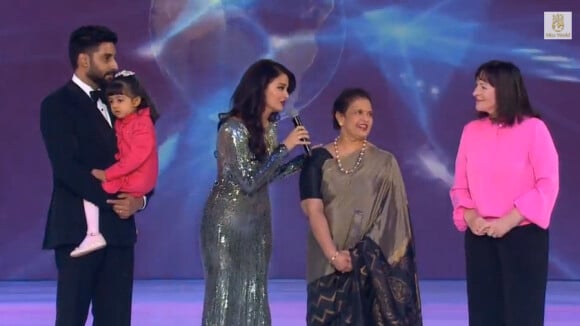 Miss Monde 2014 : Aishwarya Rai, sexy et amincie, avec sa fille et son mari