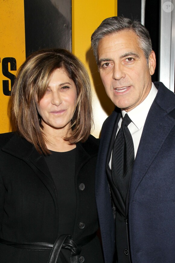 Amy Pascal et George Clooney à New York le 4 février 2014.