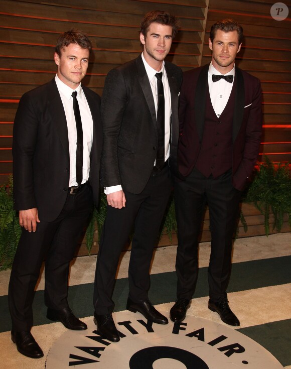 Chris Hemsworth, Luke Hemsworth, Liam Hemsworth - Arrivées des people à la soirée Vanity Fair après la 86 ème cérémonie des Oscars le 2 mars 2014.