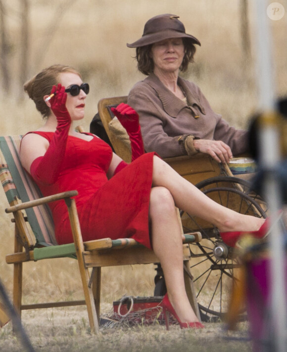 Exclusive - Kate Winslet sur le tournage de The Dressmaker à Horsham, Australie, le 10 décembre 2014.