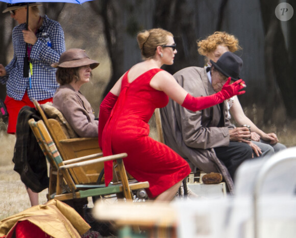 Exclusive - Kate Winslet sur le tournage de The Dressmaker à Horsham, Australie, le 10 décembre 2014.