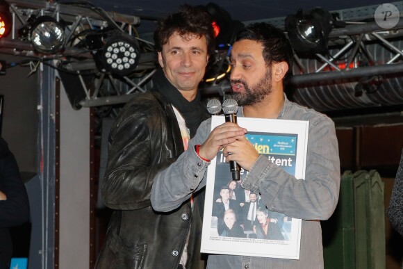 Christophe Carrière et Cyril Hanouna - Soirée de la 2ème édition "Les étoiles du Parisien" à la Bellevilloise à Paris le 15 décembre 2014