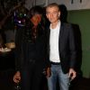 Gilles Verdez (chroniqueur TPMP, ancien rédacteur en chef du Parisien) et sa compagne Fatou Schotter - Soirée de la 2ème édition "Les étoiles du Parisien" à la Bellevilloise à Paris le 15 décembre 2014