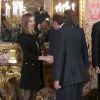 Le roi Felipe VI et la reine Letizia d'Espagne recevaient le président du Sénégal Macky Sall à Madrid le 15 décembre 2014, en audience à la Zarzuela puis à déjeuner au palais royal.