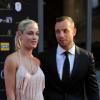 Oscar Pistorius et Reeva Steenkamp lors de la soirée des Feather Awards le 4 novembre 2012 à Johannesburg