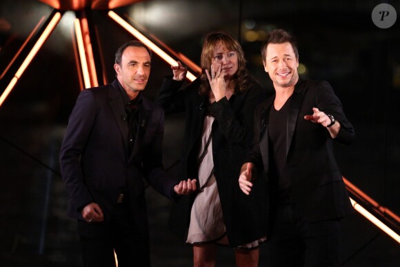 Exclusif - Nikos Aliagas, Julie Ferrier et Stéphane Rousseau participent à l'enregistrement de l'émission Toute la musique qu'on aime, qui sera diffusée le 1er janvier 2015 à 00h45 sur TF1.
