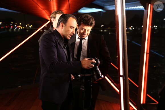 Exclusif - Nikos Aliagas et Patrick Bruel participent à l'enregistrement de l'émission Toute la musique qu'on aime, qui sera diffusée le 1er janvier 2015 à 00h45 sur TF1.