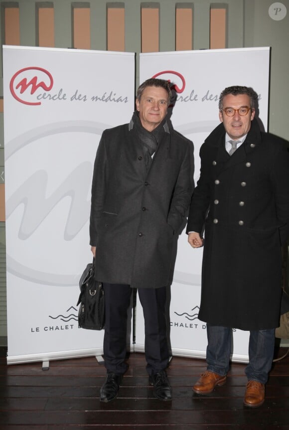 Exclusif - Olivier Ravanello (i-Télé) assiste à un événement organisé par Le Cercle des Médias, en présence de Shimon Peres, à Paris le 17 décembre 2014.