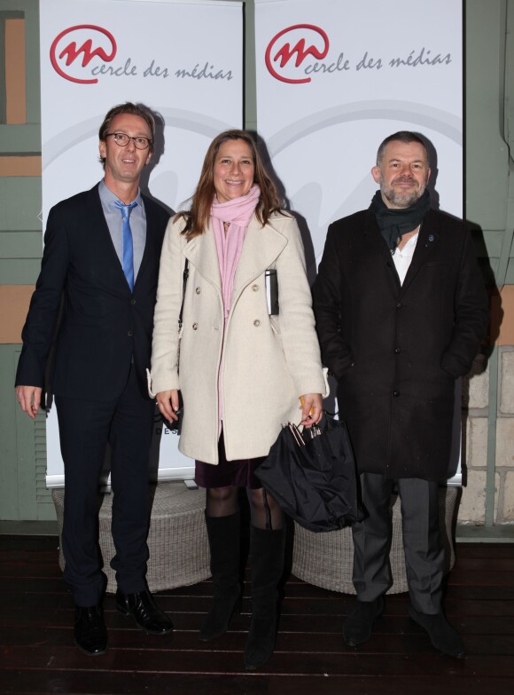 Exclusif - Antoine Guélaud (Directeur de la rédaction de TF1 et président de l'association) et Eric Naulleau assistent à un événement organisé par Le Cercle des Médias, à Paris le 17 décembre 2014.