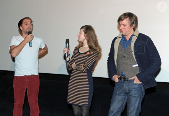 Exclusif - Louis-Julien Petit, Sarah Suco, Pascal Demolon - L'équipe du film "Discount" fait la promotion du film à Bordeaux, le 18 décembre 2014.