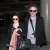 Tim Burton et Helena Bonham Carter arrivant à Los Angeles le 20 février 2013