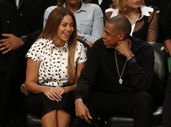 Jay Z et Beyoncé au Barclays Center à Brooklyn, New York, le 9 décembre 2014.