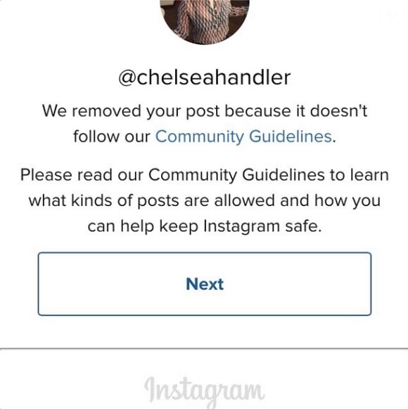 En guerre contre Instagram et sa politique de censure, Chelsea Handler multiplie les provocations...