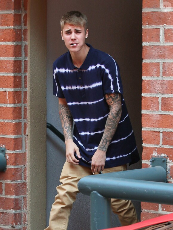 Justin Bieber à la sortie d'un centre médical à Los Angeles, le 13 octobre 2014.