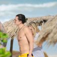 Orlando Bloom en vacances à Cancun, le 28 décembre 2014.