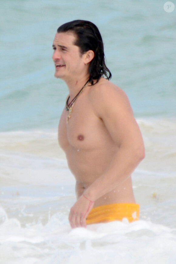 Orlando Bloom en vacances à Cancun, le 28 décembre 2014.