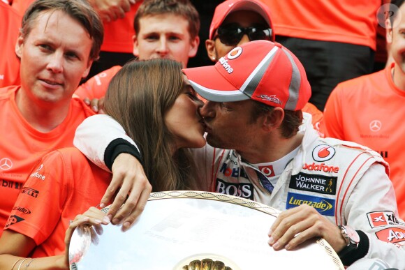 Jessica Michibata et Jenson Button, le 2 septembre 2012 lors du Grand Prix de Belgique à Spa-Francorchamps