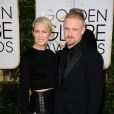 Robin Wright et son fiancé Ben Foster - La 72ème cérémonie annuelle des Golden Globe Awards à Beverly Hills, le 11 janvier 2015.