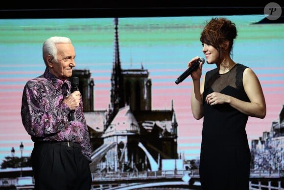 Exclusif - Charles Aznavour et Zaz - Enregistrement de l'émission "Hier Encore" à l'Olympia, qui sera diffusée en prime time sur France 2 le 17 janvier 2015 