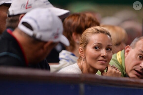 Jelena Ristic la fiancée de Novak Djokovic lors du BNP Paribas Masters Series à Paris-Bercy, à Paris le 1er novembre 2013
