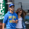 Exclusif - Taylor Lautner et sa petite amie Marie Avgeropoulos se baladent main dans la main à New York, le 3 août 2013.