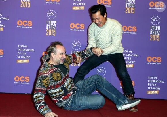 Antoine Duléry et Frédéric Chau - 2e journée du 18e festival international du film de comédie de l'Alpe d'Huez le 15 janvier 2015.