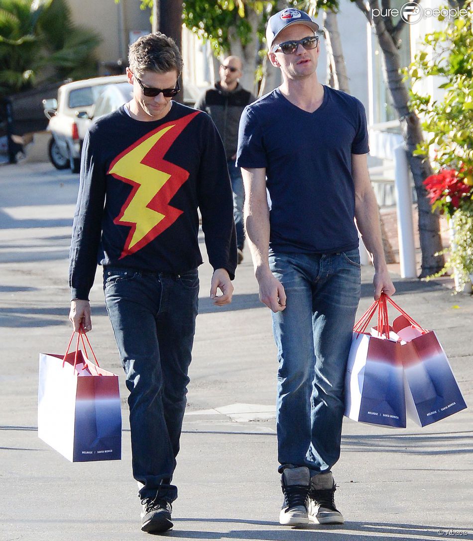 Neil Patrick Harris et son mari David Burtka à West Hollywood, Los Angeles, le 27 décembre 2014
