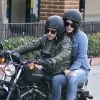 Lana Del Rey et son compagnon, le photographe italien Francesco Carrozzini, se sont baladés en moto dans les rues de Malibu, le 18 janvier 2015.