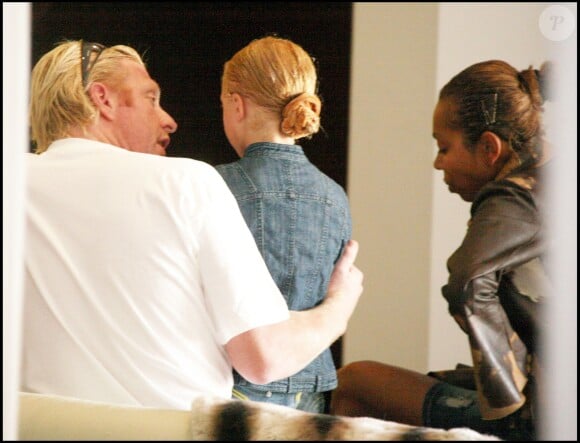Boris Becker, Angela Ermakova et leur fille Anna à Miami. Janvier 2007.