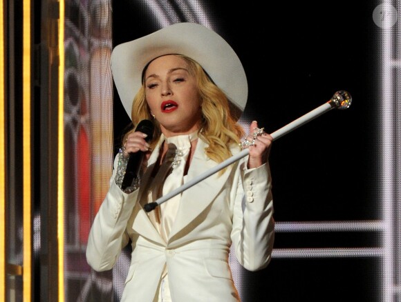Madonna sur la scène des Grammy Awards à Los Angeles, le 26 janvier 2014.