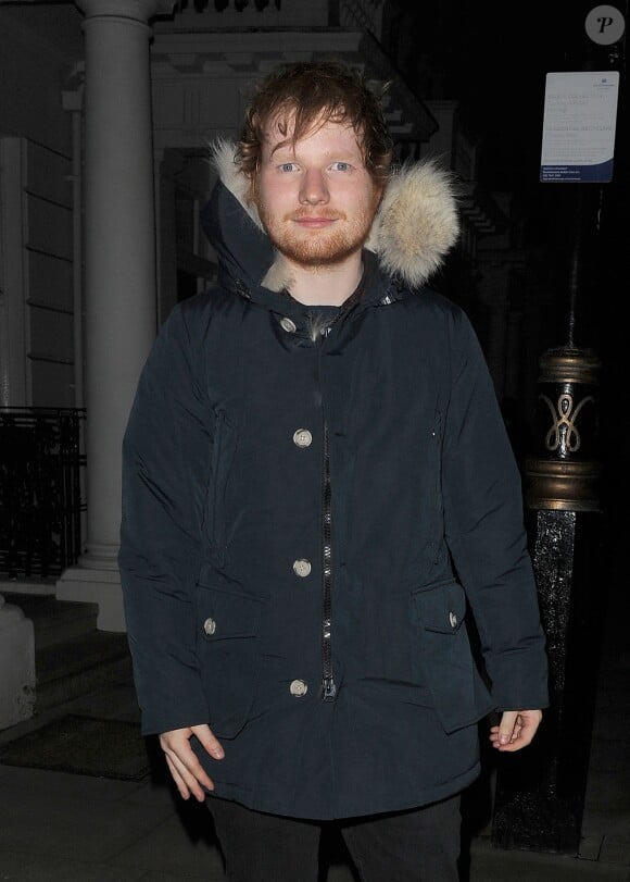 Ed Sheeran rentre à son domicile. Londres, le 22 janvier 2015