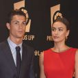  Cristiano Ronaldo et sa petite amie Irina Shayk (robe Love Republic) &agrave; la soir&eacute;e de gala de la Liga de football &agrave; Madrid en Espagne le 27 octobre 2014. 
