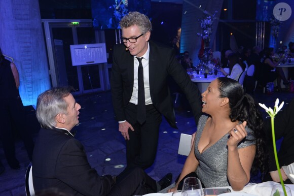 Exclusif - Bernard de La Villardière, Denis Brogniart et Christine Kelly assistent à la soirée de Gala du Prix d'Amérique Opodo à la Maison de l'UNESCO à Paris le 24 janvier 2015.